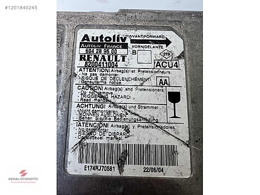 RENAULT MEGANE 2 AIRBAG BEYNİ 604289600 8200411004