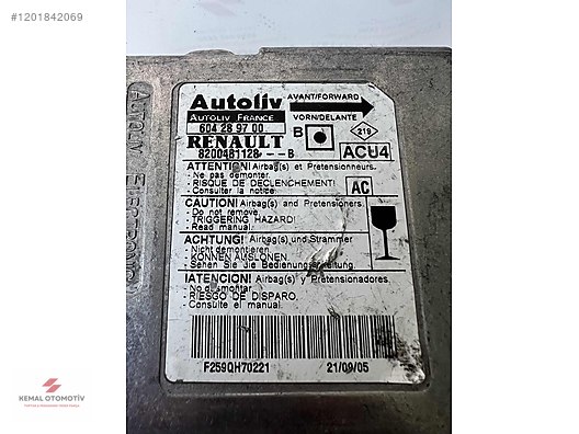 RENAULT MEGANE 2 AIRBAG BEYNİ 604289700 8200481128