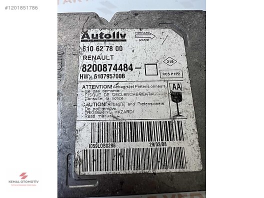RENAULT MEGANE 2 AIRBAG BEYNİ 610627800 8200874484