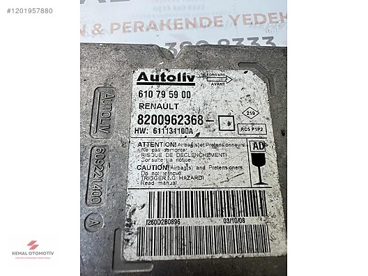 RENAULT CLIO 3 AIRBAG BEYNİ 610795900 8200962368