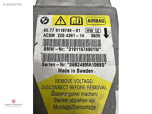 BMW E60 E61 E63 AIRBAG BEYNİ 65779118749 65.77 9118749-01