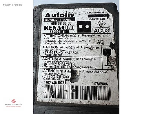 RENAULT KANGOO 2 AIRBAG BEYNİ 606083300 8200410188