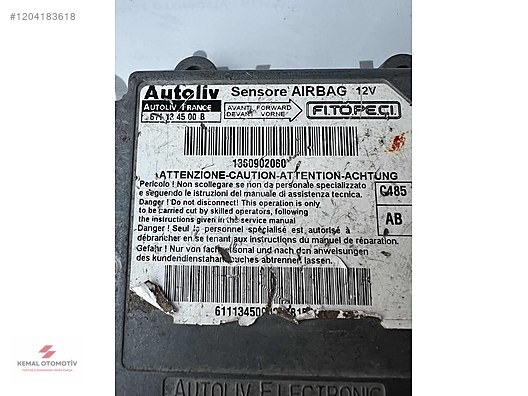 FIAT FIORINO CITROEN NEMO AİRBAG BEYNİ 611134500B 1360902080