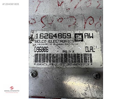 OPEL CORSA COMBO TIGRA MOTOR BEYNİ 16264869 D96006