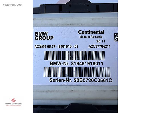 BMW F10 F16 F30 AIRBAG BEYNİ 9461916 A2C37764211