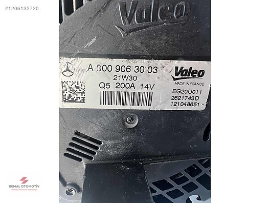 MERCEDES W118 W167 W177 W205 W213 200A ŞARJ DİNAMOSU A0009063003