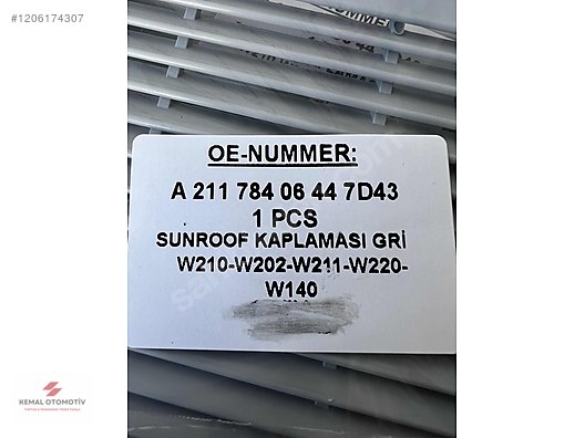 MERCEDES W140 W202 W210 W211 W220 SUNROOF IZGARASI GRİ