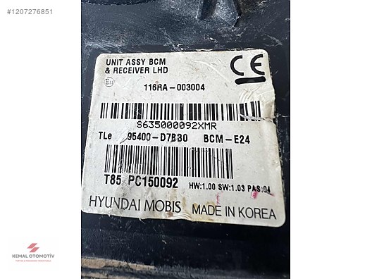 HYUNDAI TUCSON KUMANDA VE BCM BEYNİ D3954-11000 95400-D7BB0