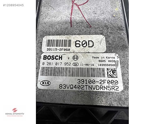HYUNDAI KIA MOTOR BEYNİ 39100-2F080 0281017952 60D