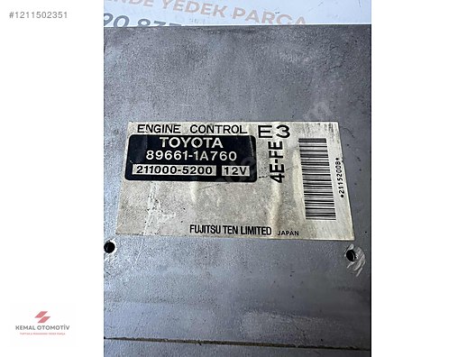 TOYOTA COROLLA 1.3 MOTOR BEYNİ 89661-1A760 211000-5200 4E-FE E3