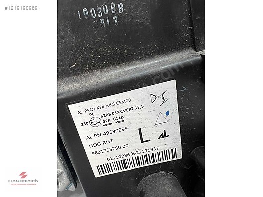 DS7 LED VISION SOL FAR 49530999 9831755780