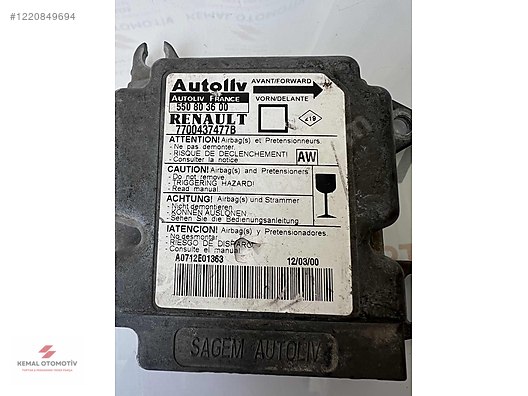 RENAULT MEGANE AIRBAG BEYNİ 7700437477B 550803600