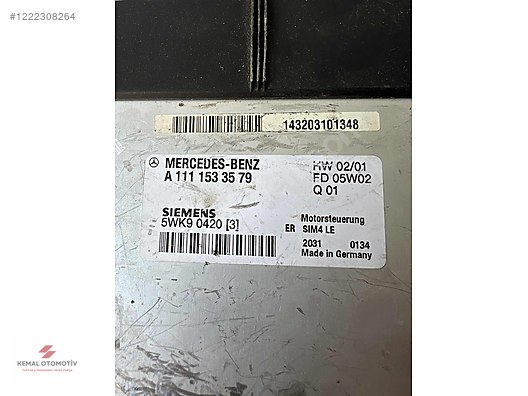MERCEDES W203 W208 W210 W211 2.0 BENZİN MOTOR BEYNİ A1111533579