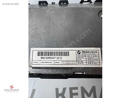 BMW F10 F11 F18 LCI NBT MONİTÖR EKRAN CID65 9289007