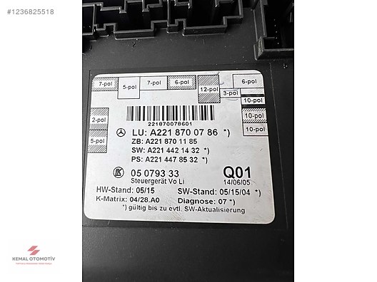 MERCEDES W221 SOL ÖN KAPI BEYNİ A2218700786 A2218701185