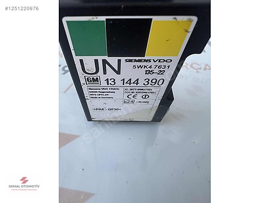 OPEL CORSA C MERIVA ASTRA G IMMOBILIZER BEYNİ 13144390 UN