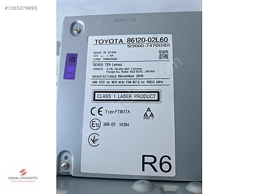 TOYOTA COROLLA TEYP 86120-02L160 123000-7470G101