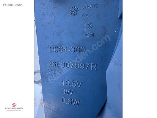 RENAULT ZOE SAĞ GÜNDÜZ LED FARI 266007997R