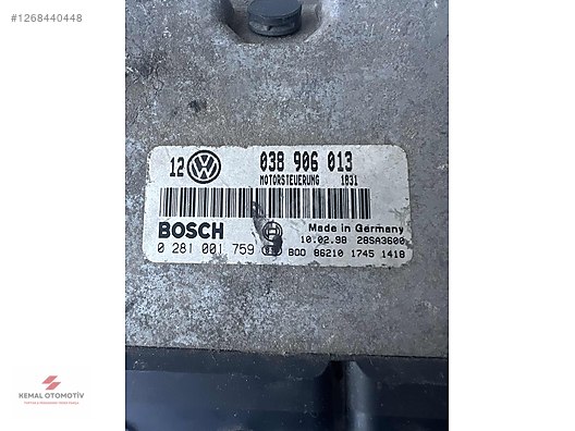 VW GOLF 4 CADDY PASSAT 1.9TDI MOTOR BEYNİ 038906013 0281001759