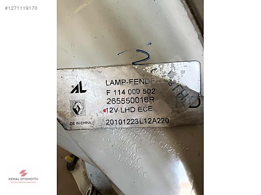 RENAULT FLUENCE SOL DIŞ STOP 2009-2016 265550016R
